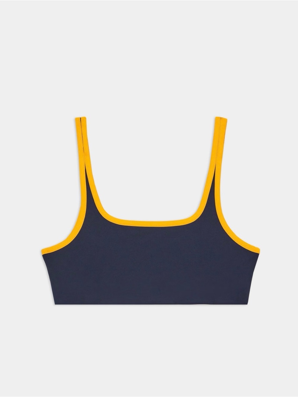 Splits59 Navy Scoop Bralette with Yellow Trim